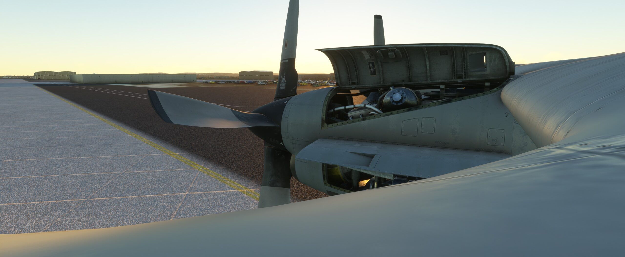 Captain Sim C-130 Engine cowlings open