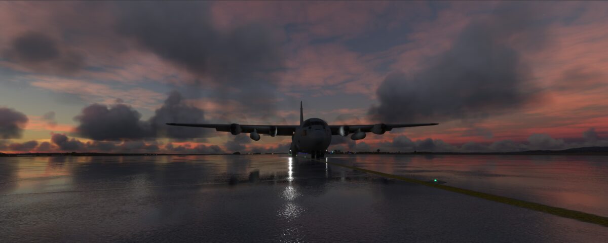 MSFS Captain SIm C-130 sunset