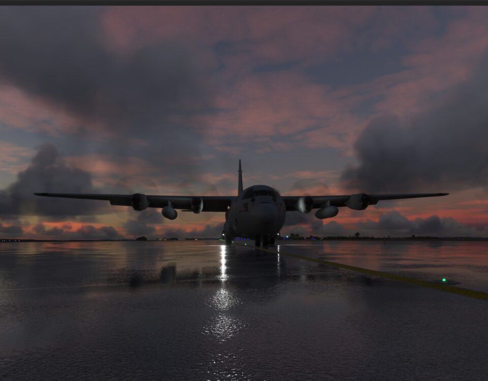MSFS Captain SIm C-130 sunset