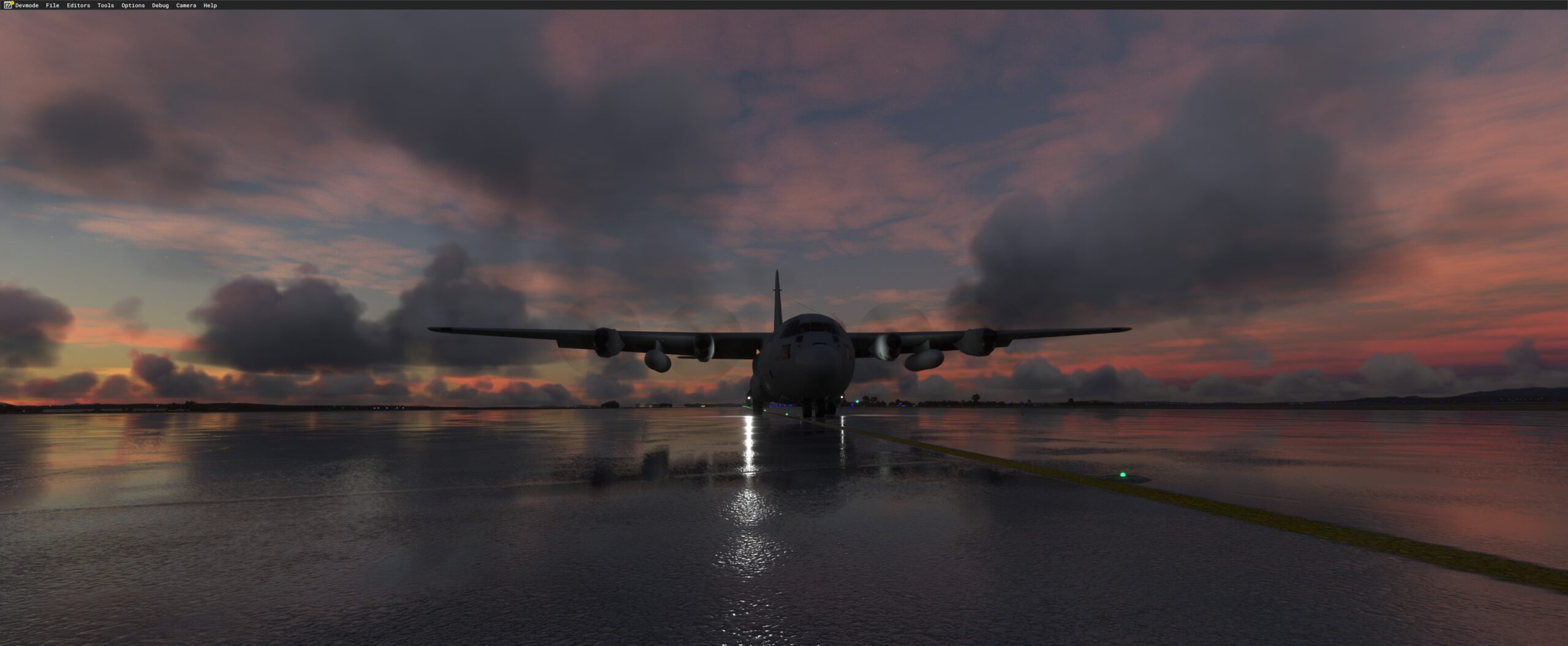 Captain Sim C-130 in the rain