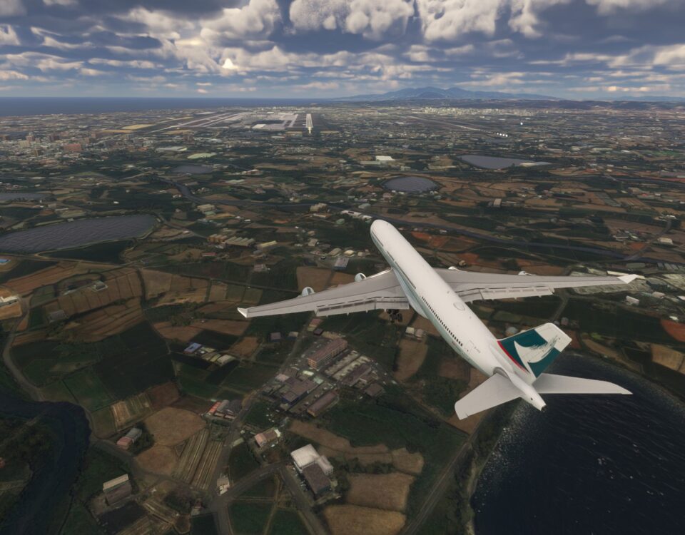MSFS LatinVFR A340 crosswind landing