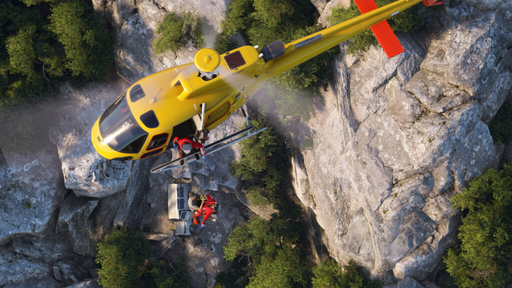 Microsoft Flight Simulator 2024 official image helicopter rescue
