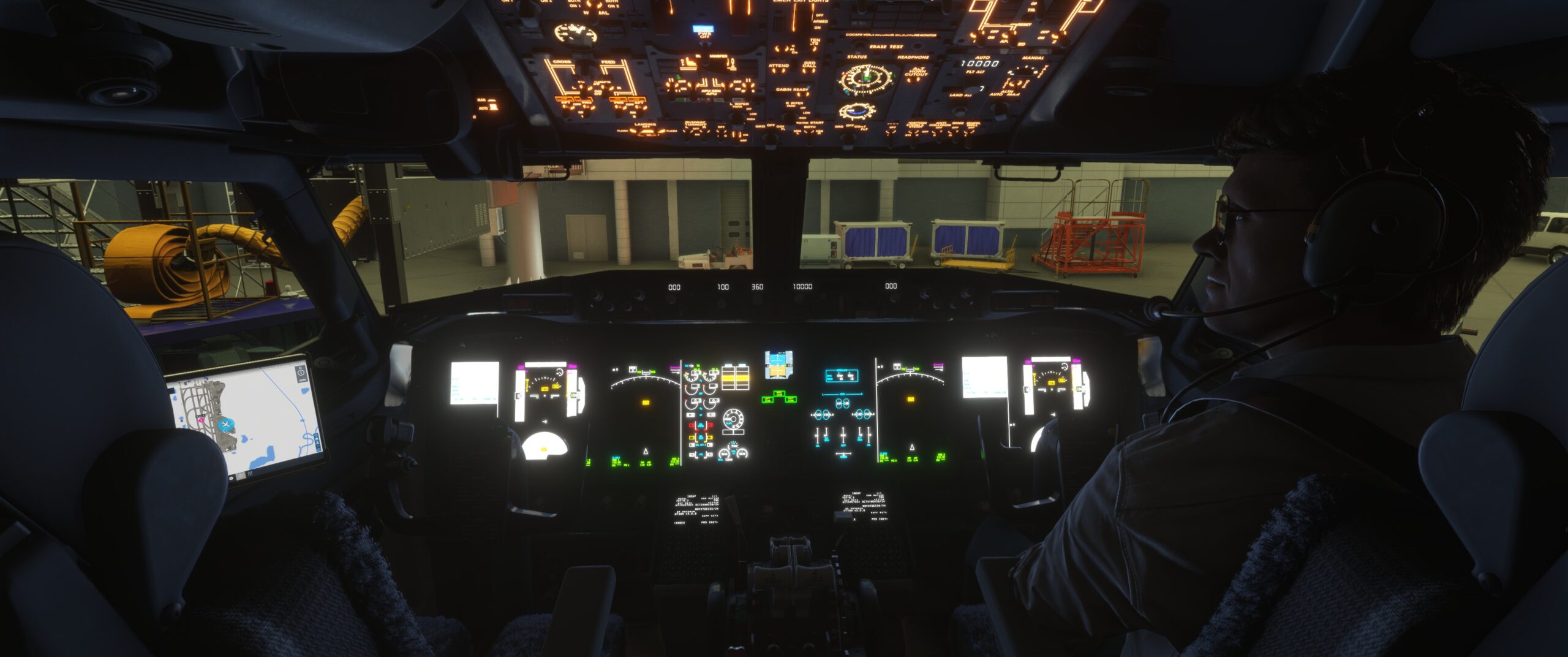 Microsoft Flight Simulator Boeing 737 Max cockpit bloom